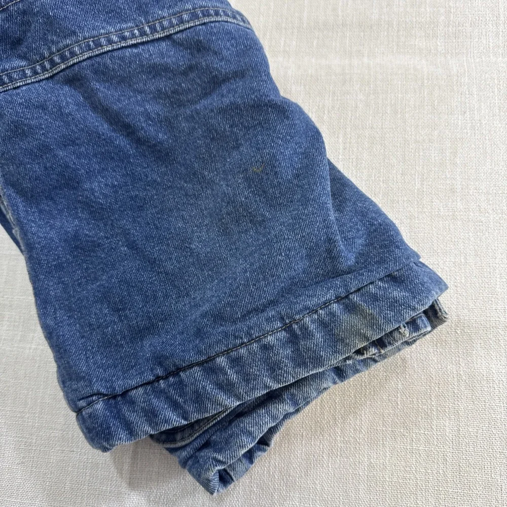 Vtg GAP Denim Jacket Kids XS Corduroy Collar Plaid Lined Chore‎ Barn Coat 90s